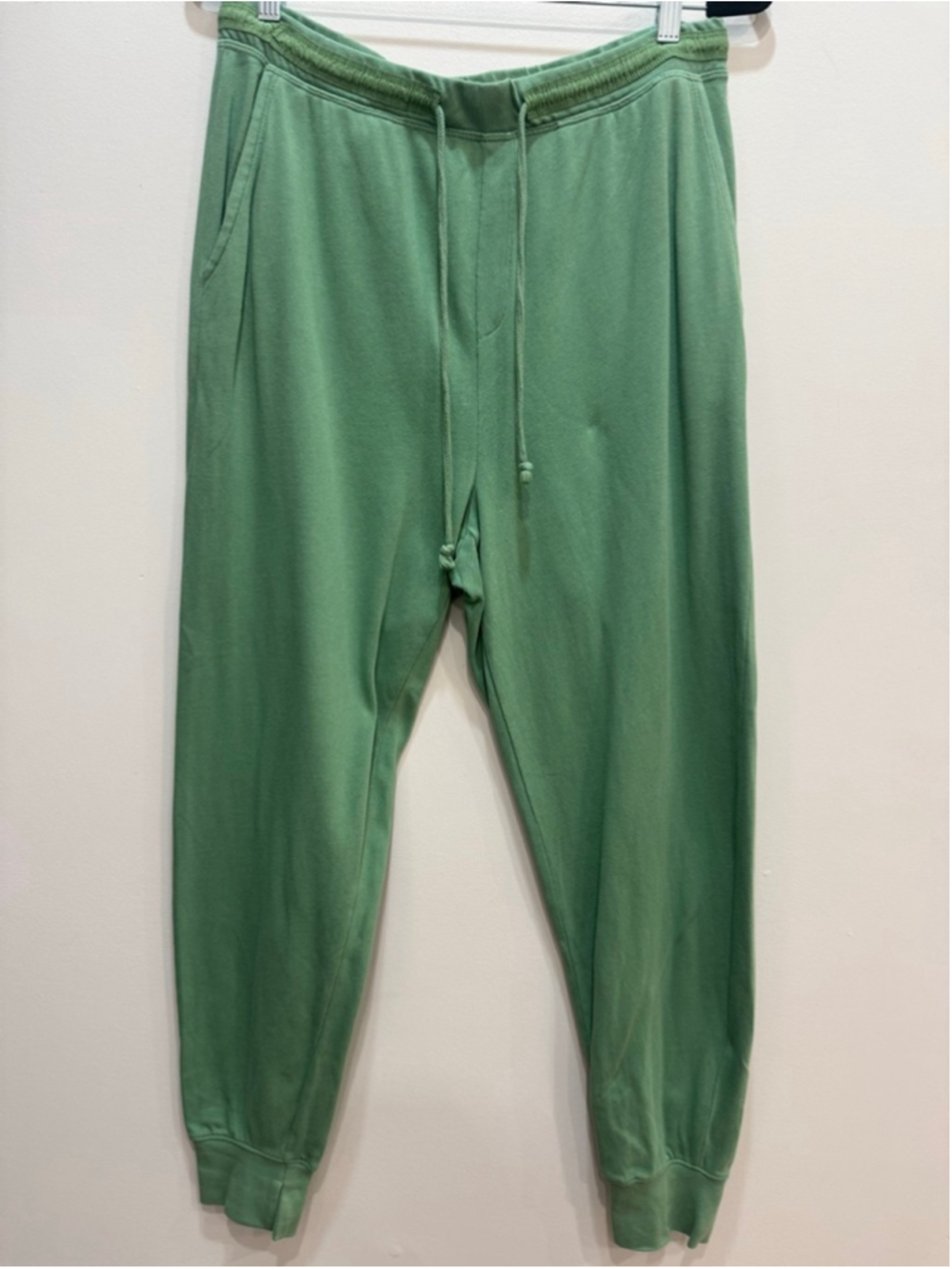Aerie Green Ribbed Waist Drawstring Joggers L Casual Colourful Loungewear
